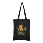 DANIOO DON'T WORRY WE CARRY Canvas Tote Bag For Women, Multipurpose Handbags For Women With Zipper And Pocket For Travel, Shopping And College Tote Bag (Black Owl), White & Black