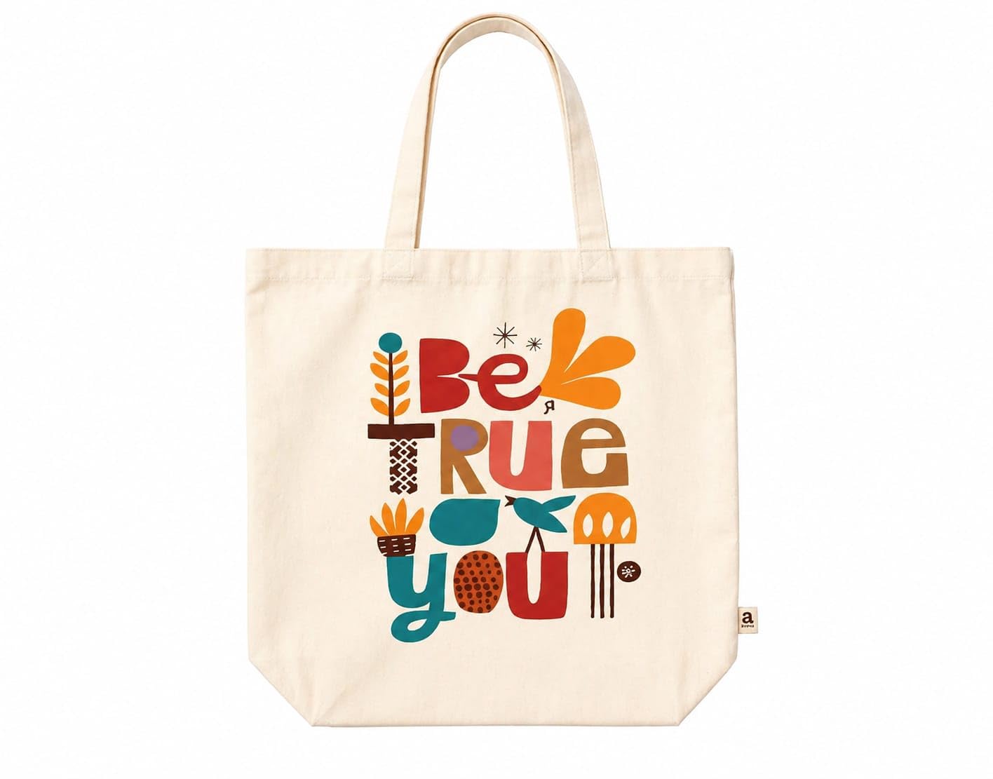 Inspirational Quotes Reusable Tote Bags | 100% Organic Cotton Shopping/Grocery Tote Bags For Women Office College Grocery,Vegetable Bags Market, Canvas Bag 15kgs Capacity (BE TRUE)