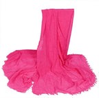 IBA ISBA COLLECTIONS Women's Crinkle Cotton Scarf, Stoles, Hijab (80 x 190 Cms) (Combo3A)