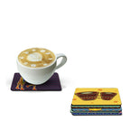 Artvibes Printed MDF Wooden Coasters for Home and Kitchen | Dining Table Decor | Square Coasters | Kitchen Decorative Item | Table Decoration | Home Decor (Set of 6 | 4x4 Inch)(Cultural Art) TC_2002N