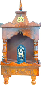 santarms Rosewood Handcrafted Small Temple Devara God Mantapa (8.5 Inch Height): A Sacred Haven for Worship and Meditation