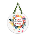 Artvibes I Can and I Will Printed Wooden Wall Hanging | Quotes Decor Item | Motivational Wall Decor Art Piece | Wall Poster | Graphic Artwork | Gift Items | Office Wall Decoration Items (WH_8202N)