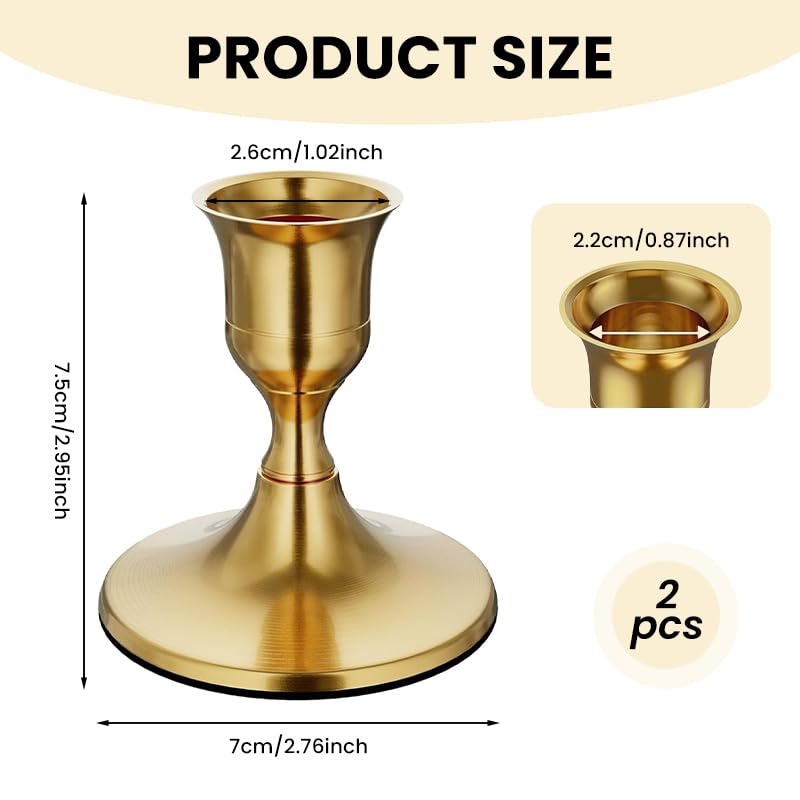 HASTHIP® 2 Pack Candle Holder Stand for Home Decoration Metal Taper Candle