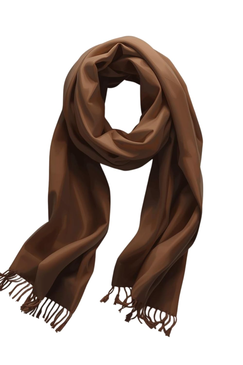 FM Trends Stylish Plain Scarf for Women & Girls | Solid Color Stole, Dupatta, Shawl | Elegant Ladies Accessory (Brown, 1.8 meters)