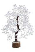 JINALI GEMS ® Clear Quartz Tree - Natural Gemstone Healing Crystal Bonsai Tree of Life- Protection & Aura Cleansing - Size 9-10 inch (Silver Wire - 300 Beads Approx)