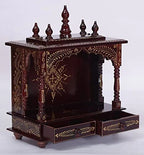 Jodhpur Handicrafts MDF Wood Home Temple Temple Pooja Cupboard for Home Pooja Mandir for Home Big Size 6 Feet (18 inch x 9 inch x 22 inch, Brown)