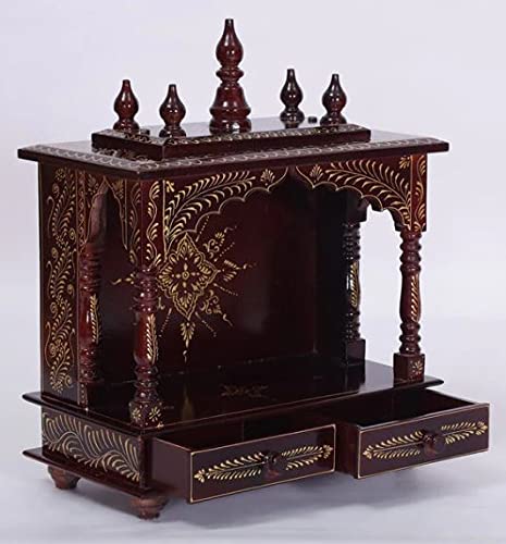 Jodhpur Handicrafts MDF Wood Home Temple Temple Pooja Cupboard for Home Pooja Mandir for Home Big Size 6 Feet (18 inch x 9 inch x 22 inch, Brown)