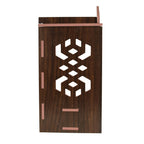 YIXT White & Black Wooden Temple with Storage | Wall Hanging & Tabletop Pooja Mandir | Home Temple for Puja Room