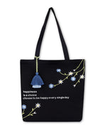 MASQ Premium ToteBag for Women with Zipper | Embroidered Foldable Shoulder Bag with Multiple Pockets | Spacious Handbag for College & Office | Eco-Friendly & Reusable