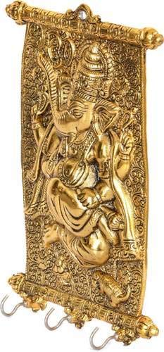 KridayKraft Metal Ganesha ji Key Holder with Meena Work Decorative for Wall | Ganesh Statue/Religious | Idol/Wall Hanging