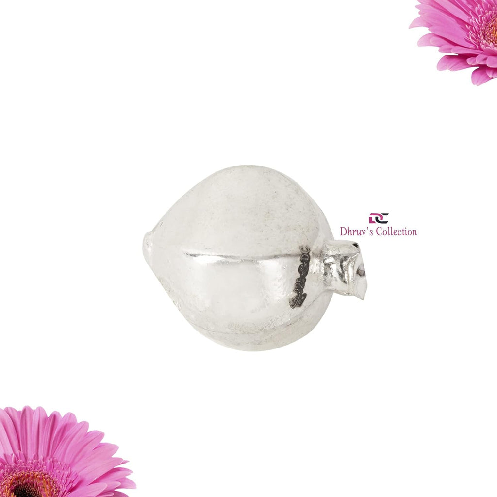 DHRUVS Collection 925 Silver Anaar - Pomegranate Fruit for Home Decor, Pooja, Gift Purpose & Donation