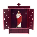 Lakhaji Christian Wooden Wall Hanging Temple For Home And Shop,Office And Home Showpiece Temple(Door- Maroon),43 cm, 29 Cm