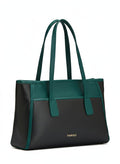 Fargo Urbane Black Tote Bag for Women | Large Vegan Leather Handbag with 16-Inch Laptop Compartment, RFID Pockets, Zip Closure | Stylish Office, Travel Tote | Made in India