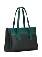 Fargo Urbane Black Tote Bag for Women | Large Vegan Leather Handbag with 16-Inch Laptop Compartment, RFID Pockets, Zip Closure | Stylish Office, Travel Tote | Made in India