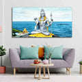 VIBECRAFTS Canvas Paintings for Living Room Drawing Room Shiva Statue Canvas Wall Painting Fitted With Wooden Frame For Home | Office | Living Room | Gifts (PTVCH_2564)