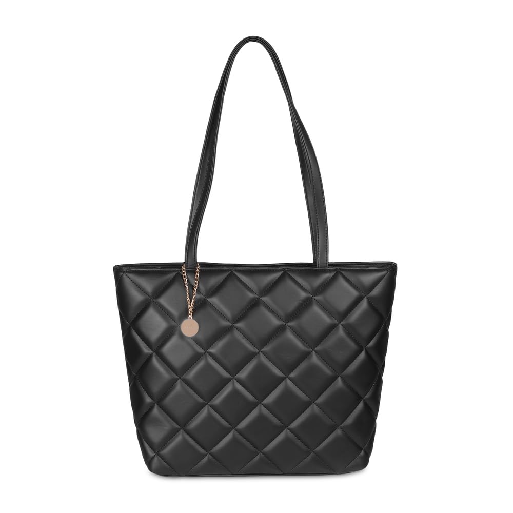 Mochi Women's Black Stylish Faux Leather Tote Bag (66-365)