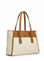 Fargo Urbane Ivory Tote Bag for Women | Large Vegan Leather Handbag with 16-Inch Laptop Compartment, RFID Pockets, Zip Closure | Stylish Office, Travel Tote | Made in India (Ivory)