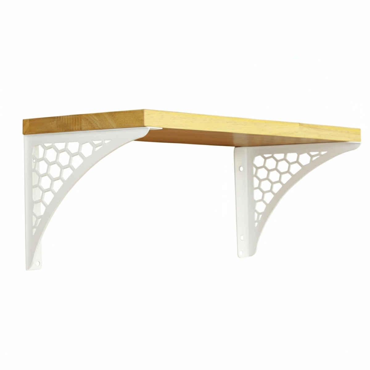Spillbox Wooden Pooja Home Temple|White Metal Shelf |Wall Mountable|Easy Screw Assembly|Home Temple for Puja Room |Pooja Stand | Mandir-Hexagon (Large White)