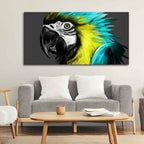 VIBECRAFTS Canvas Paintings for Living Room Drawing Room Macaw Parrot Canvas Wall Painting Fitted With Wooden Frame For Home | Office | Living Room | Gifts (PTVCH_2539)