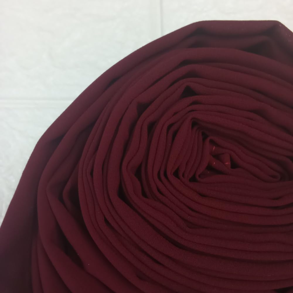 Trending Combo of 2 Muslim Women Malaysian Soft Plain Chiffon Georgette Fancy Hijab/Scarves/Shawl/Stoles/Duppatta/Solid head Wrap College Girls Abaya Scarf Collection (Maroon, Nude Brown)