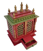 Jodhpur Handicrafts Home Wooden Temple/Pooja Mandir with LED Bulb
