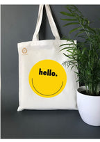 TAJNAN Reusable Tote Bags - 100% Organic Cotton Grocery Bag, Eco-Friendly Multi-Purpose, Sturdy Canvas with 15kg Capacity - Stylish Designs, Pack of 1 - Best Valentine's Gift