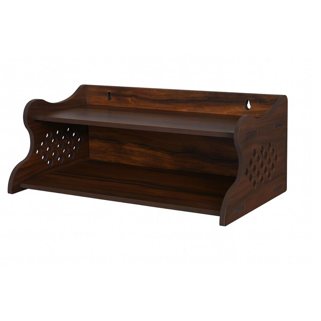 HOMEWEY DECOR Handcrafted Wooden Home Temple for Wall Mount | Premium Pooja Mandir with Strong Support for Heavy Idols | Luxurious Finish Wooden Mandir for Home Office and Prayer Room (Style-03)