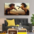 VIBECRAFTS Canvas Paintings for Living Room Drawing Room Two Brown Horses Canvas Wall Painting Fitted With Wooden Frame for Home | Office | Gift (PTVCH_2421)