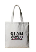 Reusable Cotton Fabric Glam Babe Makeup Print Tote Bag Ideal for Travel Shopping College & Office Use