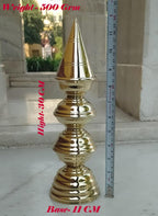 SHRIJIMATHURA Temple Kalash Pure Brass Orginal Vrindawani 4 Steps Superior Brass Gold Plated Version with lekar Coating