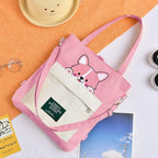 INOVERA (LABEL) Canvas Tote Bags, Shoulder Bag and Backpack for Womens - Handbags for Ladies - Girls for Office,Travel,Collage,and Shopping Daily Use With Adjustable Strap (Pink)