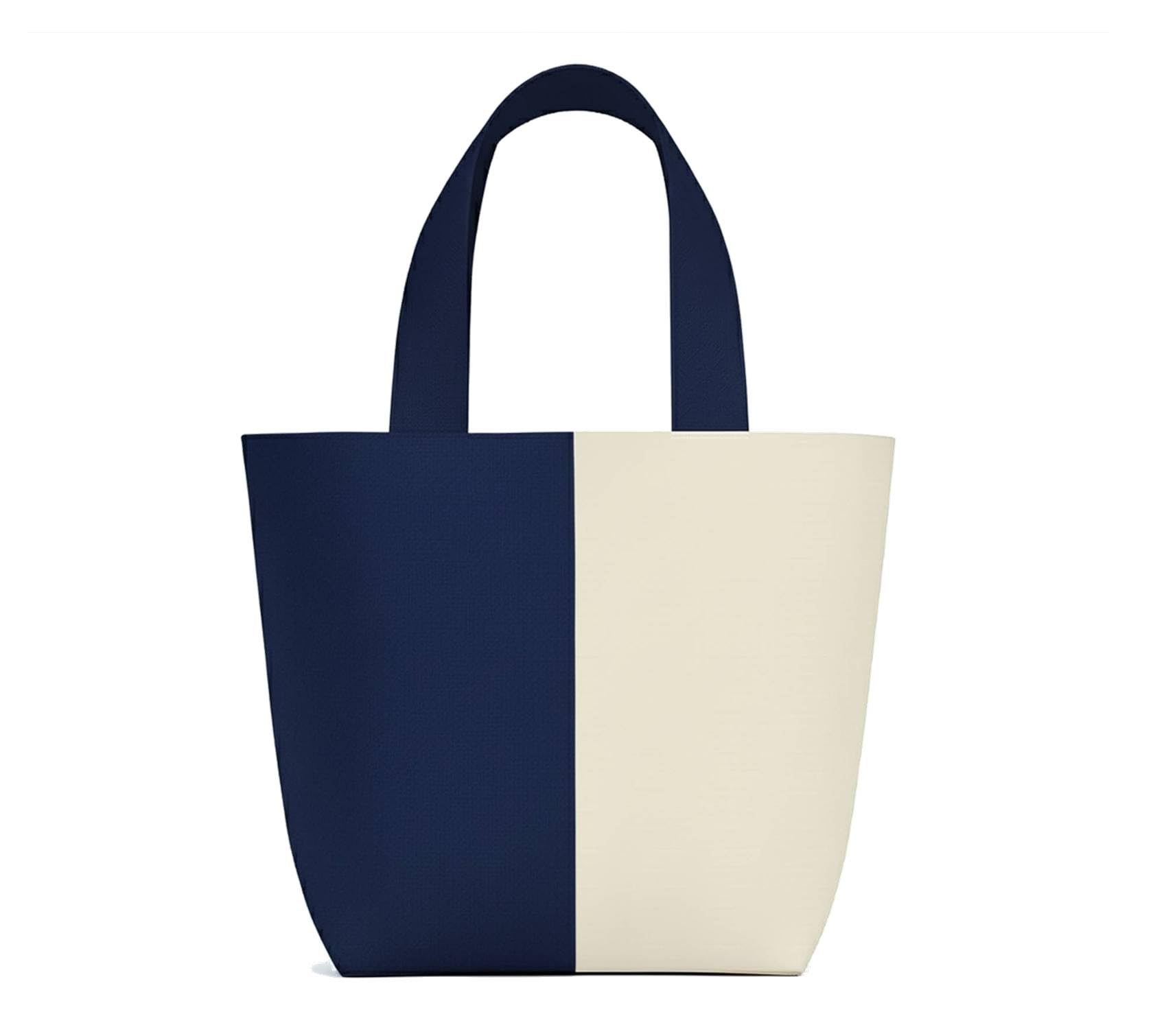 Lify Canvas Mini Tote Bag for Women | Small Handbag Purse with Zipper & Inner Pocket | Lightweight Cotton Canvas Craft Bag for Daily Use, Travel, Shopping & Gifting (1 Piece) (Navy Blue)