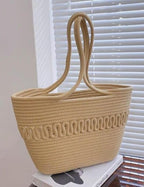 BEAUTIFUL HOMMIES Attractive Hand Bag |large Tote Bag |Summer Bag | Bucket Bag | Basket Bag | Bamboo Tote | Beach Bags for Women|Boho Bag|Handbag |Jute Bag |Handmade Bag (BEIGE)