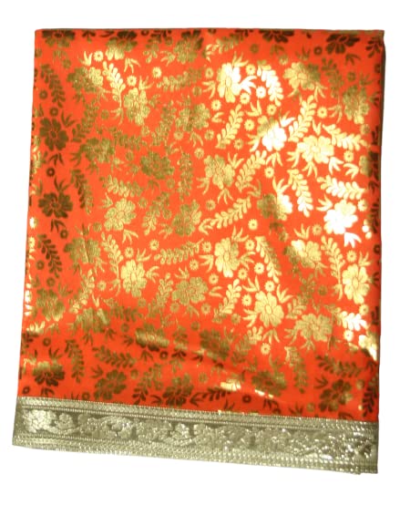 Lakshmi Maa Collection's Rumala Sahib Double Set Orange with gota (4 nos.)