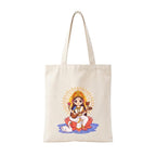 aurora trading Cotton Tote Bag with Sacred God Prints (1, SARASWATHI)