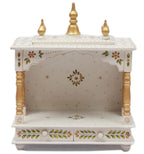 Jodhpur Handicrafts MDF Wood Home Temple Wooden Puja Mandir for Home Handcrafted Wooden Temple (18 inch x 9 inch x 22 inch, White)