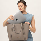 The Gusto AZA - Premium Vegan Leather Tote Bag for Women with Grained Texture | Medium Size Stylish Hand Bag/Shoulder Bag, Fits upto 14 Laptop