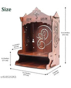 Wooden Handcrafted Pooja Mandir Decorative Temple, Compact Tabletop Design for Home Décor,Wooden Pooja Mandir for Home Temple