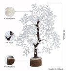 JINALI GEMS ® Clear Quartz Tree - Natural Gemstone Healing Crystal Bonsai Tree of Life- Protection & Aura Cleansing - Size 9-10 inch (Silver Wire - 300 Beads Approx)
