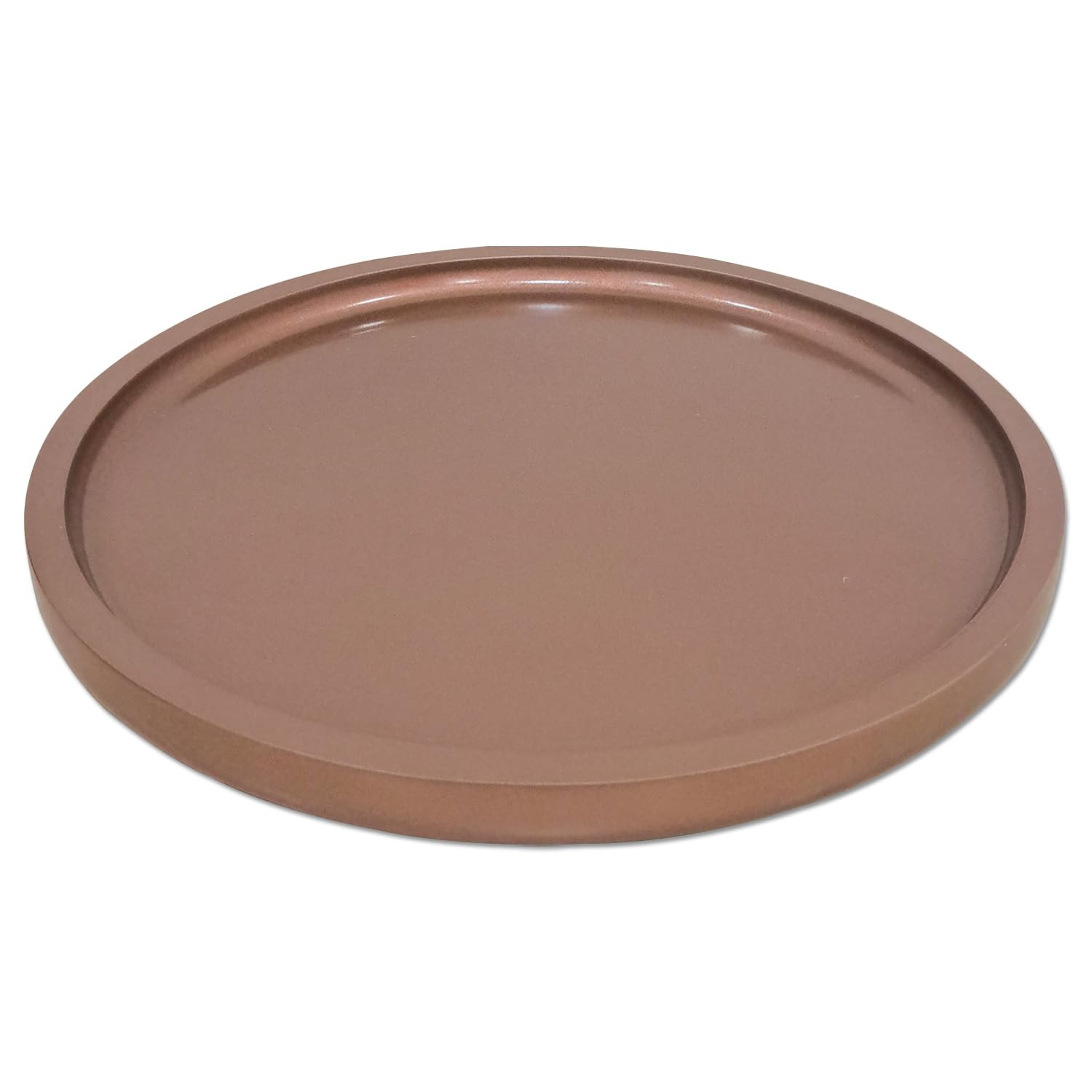 CRAFTSLANE Classic Handcrafted 11 x 11 inch Round Decorative Tray High Gloss Finish (Copper)
