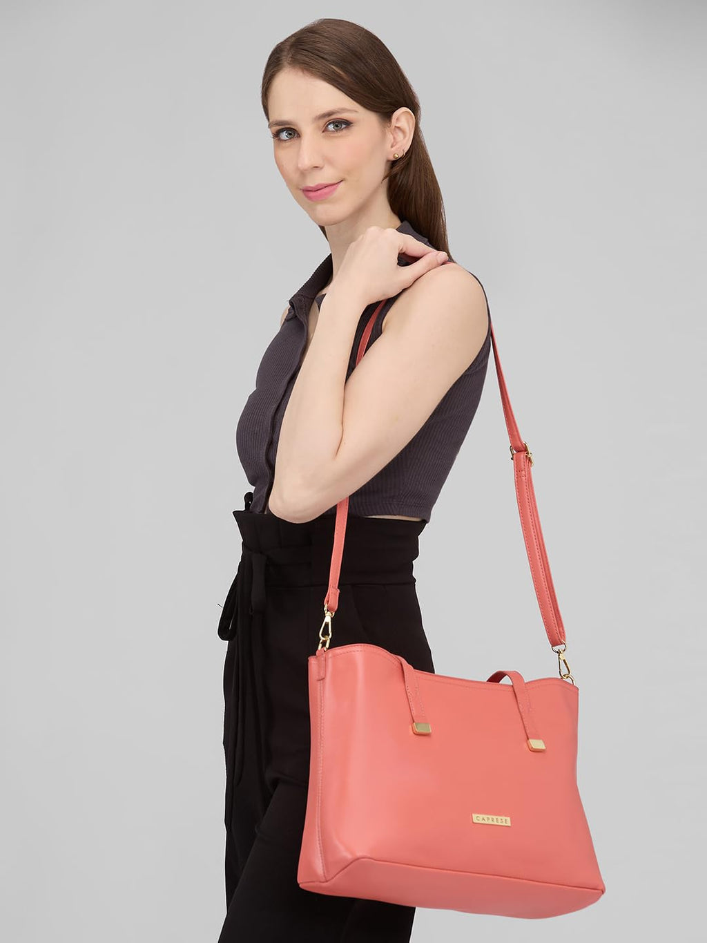 Caprese Shyla Tote Bag for Women with Multiple Pockets| Stylish and Functional Spacious Versatile Design Ideal for Work Everyday Outings and Travel