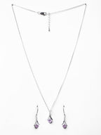 Clara 925 Silver Pink Solitaire Pendant Earring Chain Gift for Women & Girl