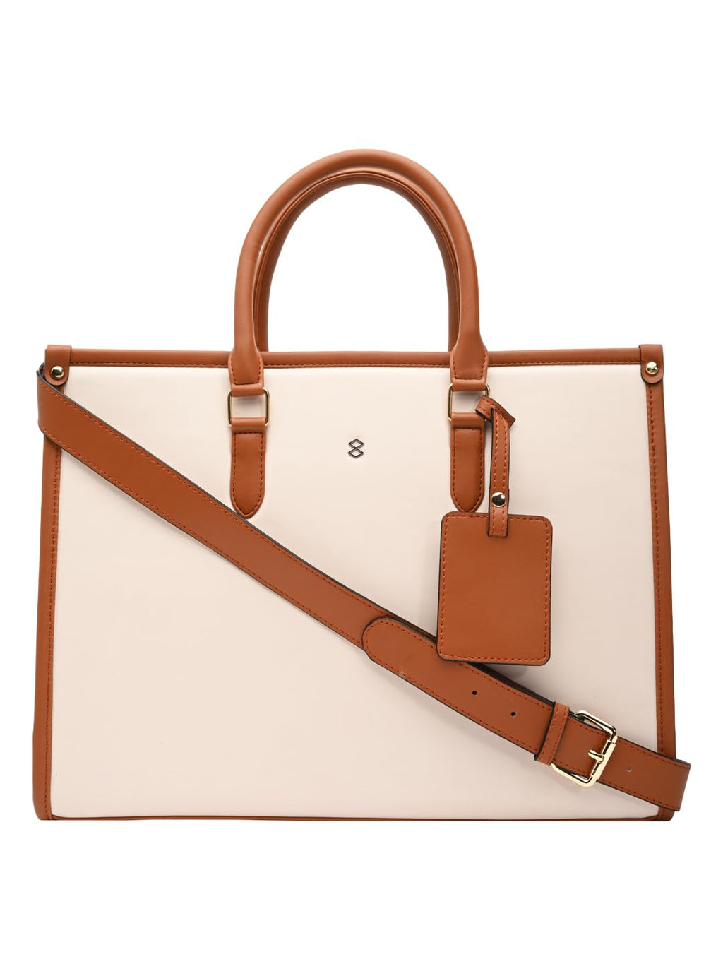 HORRA Women's 13 Inch Laptop Bag With Padded Compartment - White | Faux Leather Laptop Handbag for Office| For College | For work Latest Stylish Ladies Laptop Handbag
