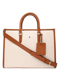HORRA Women's 13 Inch Laptop Bag With Padded Compartment - White | Faux Leather Laptop Handbag for Office| For College | For work Latest Stylish Ladies Laptop Handbag