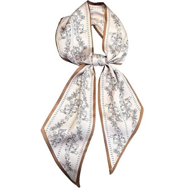 SANNIDHI® Neck Head Scarf for Women, Satin Silk Scarf for Women, Stylish Silk Scarves Neckerchief, Elegant Floral Necktie Ribbon, Mother' Day Womens Gift, Decorative for Handbag