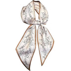 SANNIDHI® Neck Head Scarf for Women, Satin Silk Scarf for Women, Stylish Silk Scarves Neckerchief, Elegant Floral Necktie Ribbon, Mother' Day Womens Gift, Decorative for Handbag