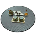 MARINE PEARL Bed Server Polyvinyl Chloride Food Mat Oil & Waterproof Round (Black& White) Kafalo