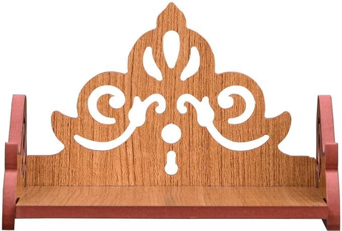 kriyanta Wooden Wall Mounted Hanging Puja Temple Stylish Wood God Stand for Pooja Room Mandir Stand Temple Home Temple Table Home Mandir Temple. (Hindolo ET003 257)