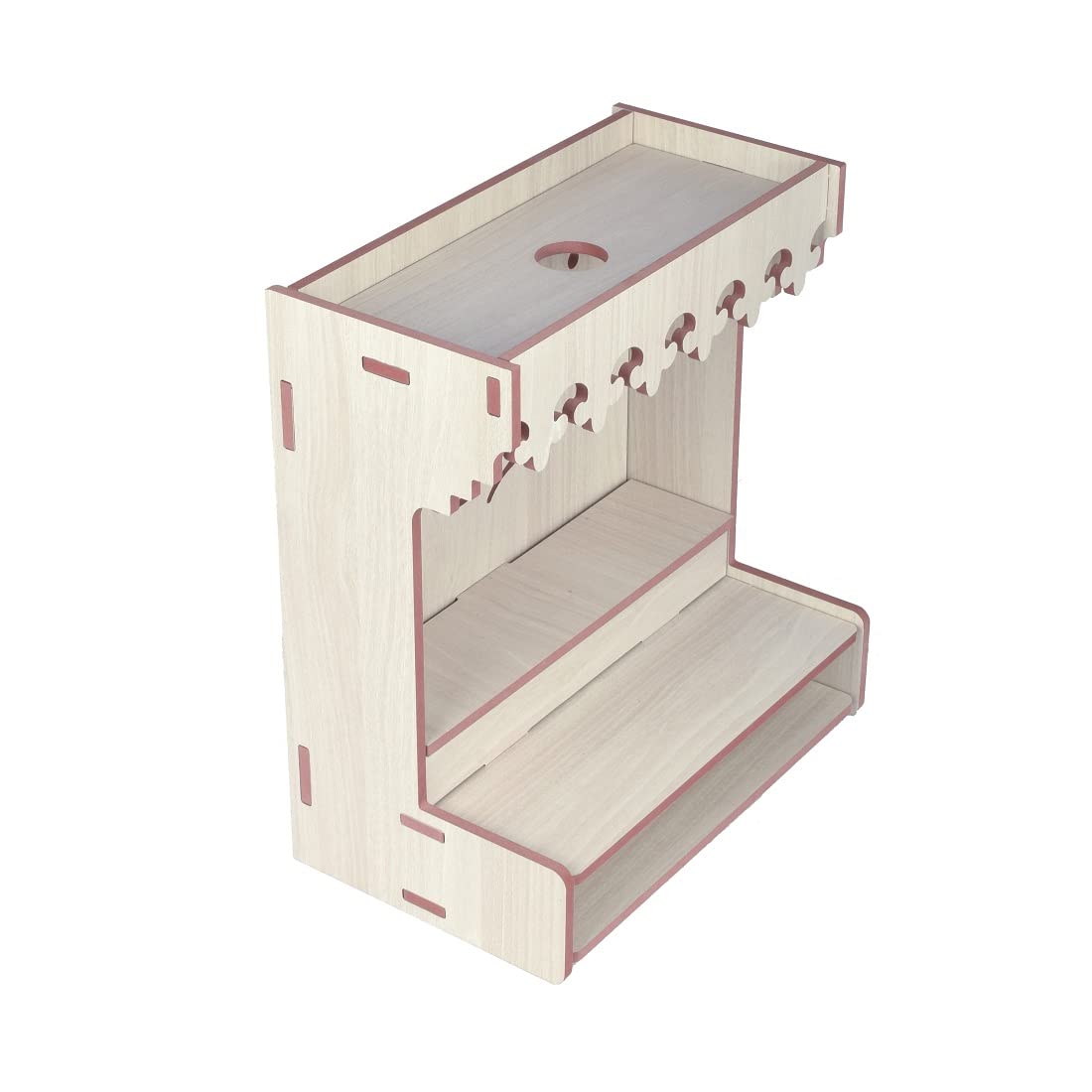 nexat Traditional MDF Wooden Door Temple | Compact Mandir with Doors for Home, Office & Worship (526)