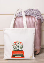TAJNAN Reusable Tote Bags - 100% Organic Cotton Grocery Bag, Multi-Purpose, Eco-Friendly, Sturdy Canvas with 15kgs Capacity - Multiple Stylish Designs, Perfect Valentine's Gift